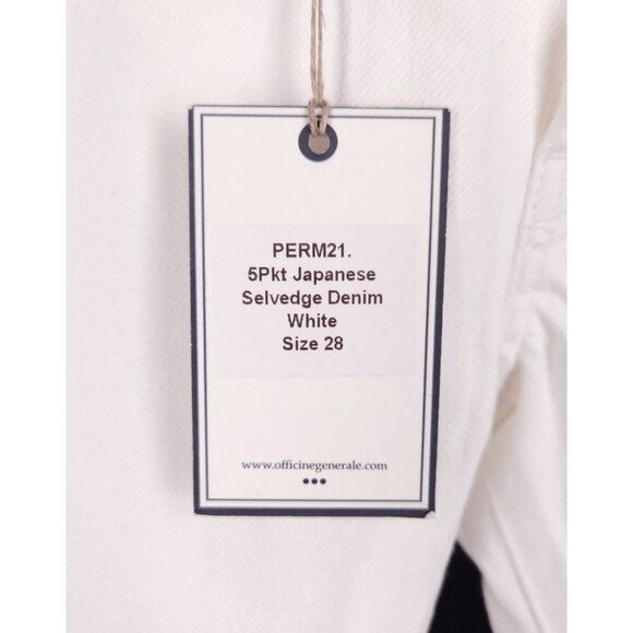 Officine Generale Slim Fit Japanese Selvedge Denim Jeans 28 Mens White $315 - Picture 7 of 14